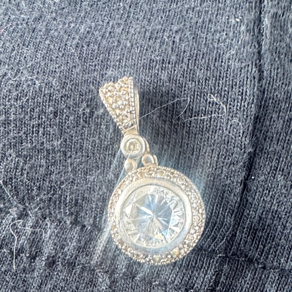 Elegant Silver Crystal Drop